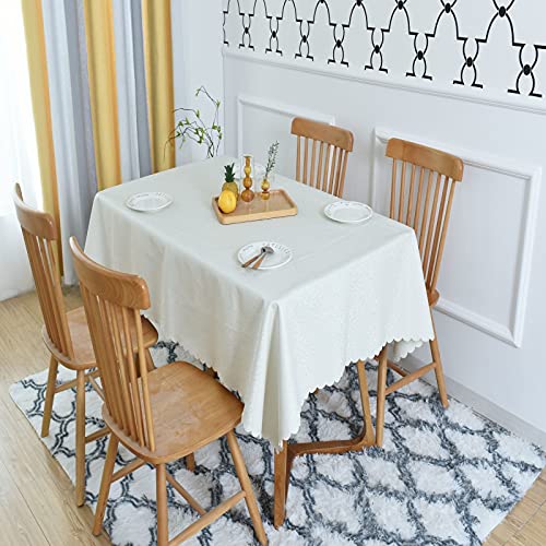 Nappe rectangulaire antitache finie la corvée de lavage nappe PU blanche 140x200cm - 2