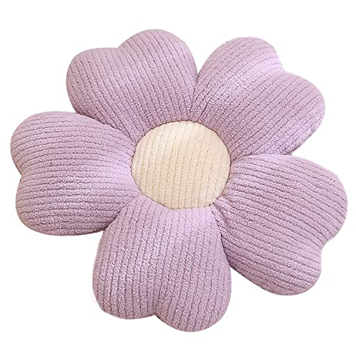 HANDKEI Flower Shaped Cute Pillow, Flower Shaped Pillow, Cushion, Lovely Room Decoration and Plush Pillow for Bedroom Sofa Chair (Purple, 65 * 65)