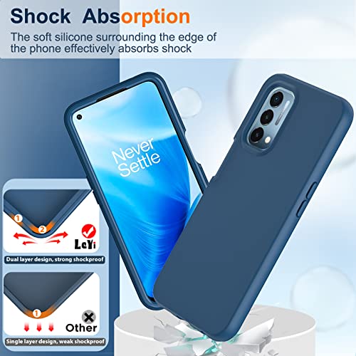 Leyi Oneplus Nord N200 5G Case - Liquid Silicone Protective Cover, Shockproof, Full-Body, For Women Men Girls, Blue #TOP2