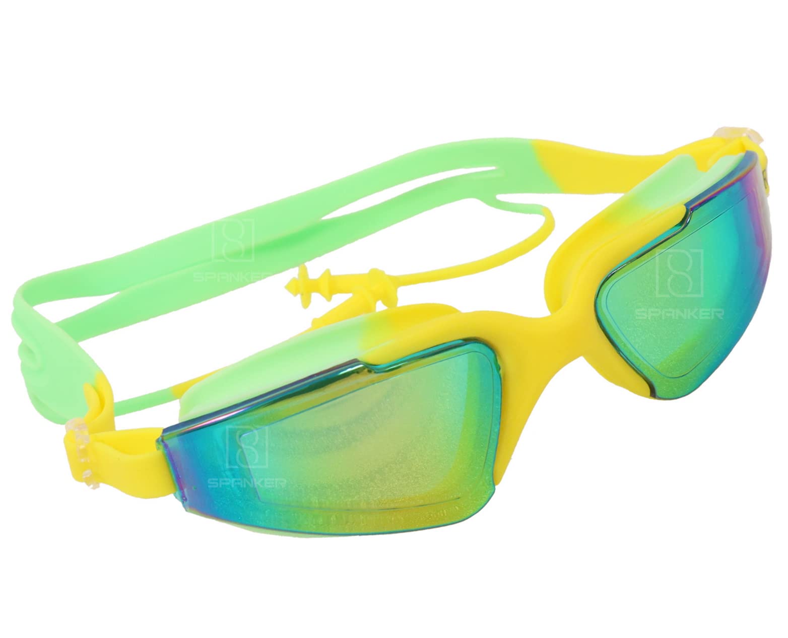 Spanker Aqua Wide View Swim Goggles with Ear Plugs, UV Protection No Leaking Anti Fog Lens Swimming Glasses for Adult Women Men and Youth ,Green Multi SSTP (B09Z2CPWCW) Amazon Price History, Amazon Price Tracker