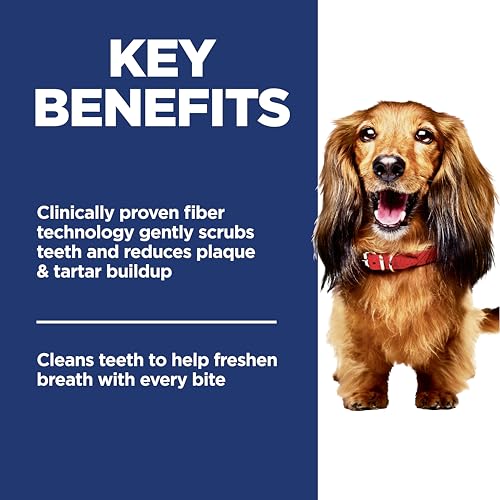 Hill's Science Diet Oral Care, Adult 1-6, Plaque & Tartar Buildup Support, Dry Dog Food, Chicken, Rice, & Barley, 4 lb Bag