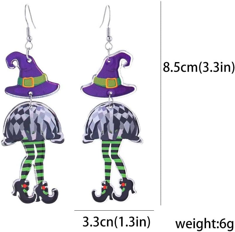 Halloween Ghost BOO Dangle Earrings for Women, Acrylic Triple Layered Small Ghost Pumpkin Earrings Festive Halloween Jewelry For Women