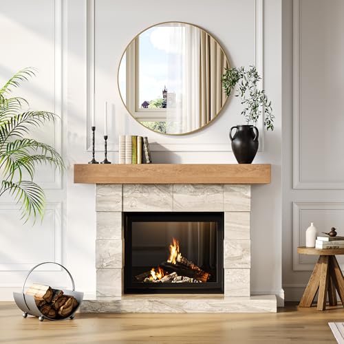 30" Gold Round Mirror for Wall, Large Circle Bathroom Mirror for Over Sink, Matte Gold Metal Frame, HD Eco-Friendly Glass, Contemporary Vanity Entryway Hallway Living Room Home Decor, Easy to Hang