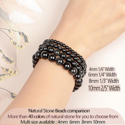 LPBeads Handmade Natural Gemstone Stretch Elastic Bracelet Healing Crystal Round Stone Beads Jewelry Gifts for Women Men - Image 6
