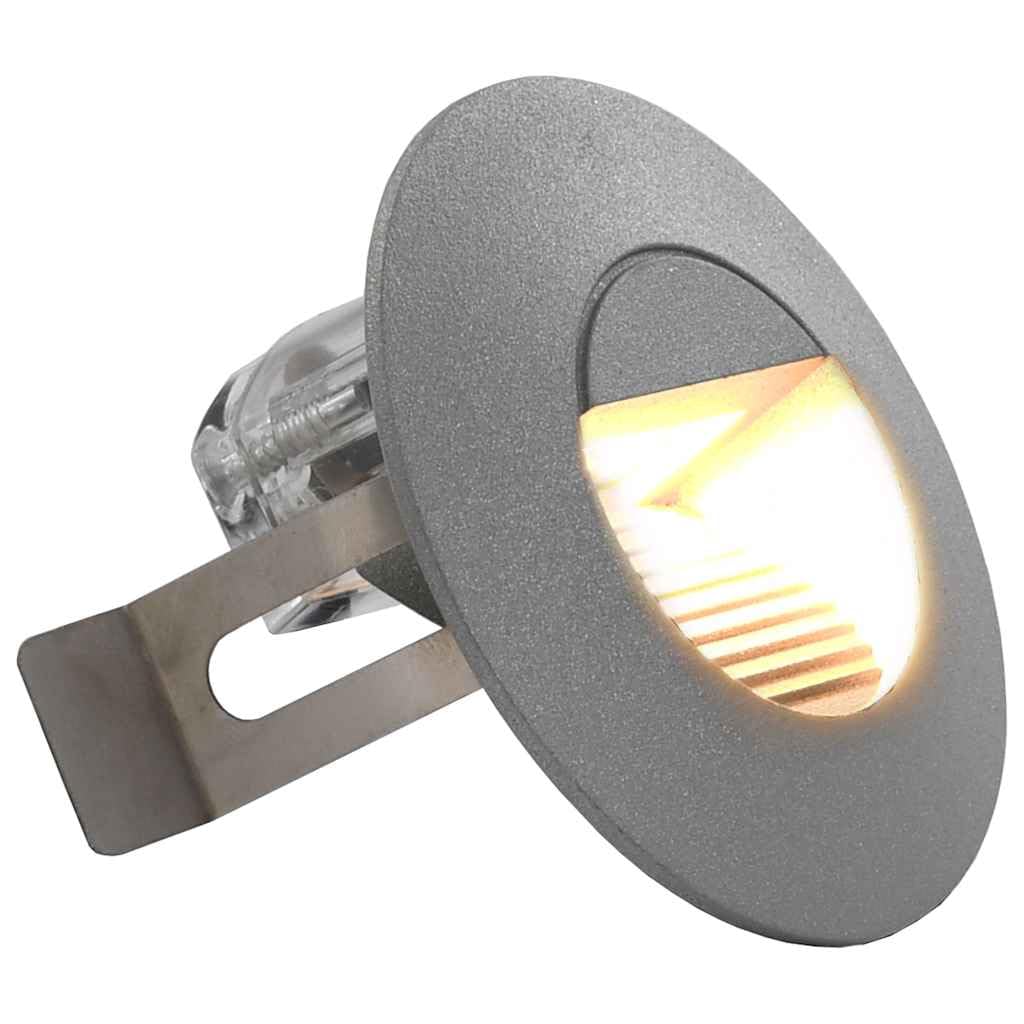 6er Set Außenwandleuchten LED 2W Rund Silbern Gussaluminium IP44 Wandlampe für Garten Fassade Treppe