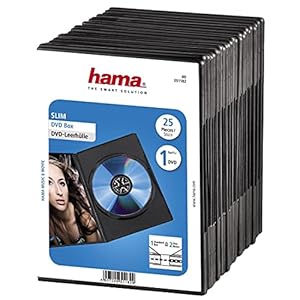 Hama DVD-hoes Slim (ook geschikt voor cd’s en Blu-rays, extra smal, met folie voor het insteken van de cover) 25-pack…