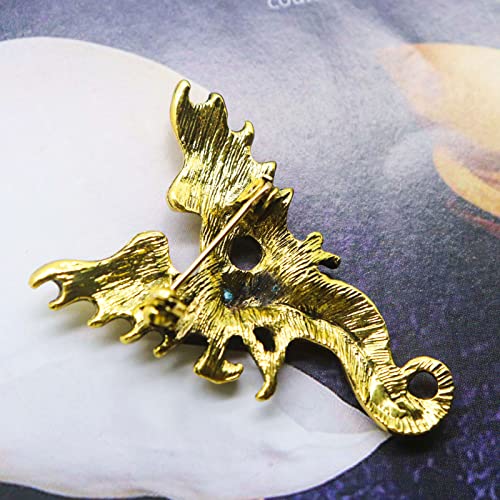 Image of HETICA Vintage Dragon Brooch Pin for Men & Women - Animal Lapel Pin for Husband, Boyfriend - Valentine's Day, Anniversary, Birthday Gifts