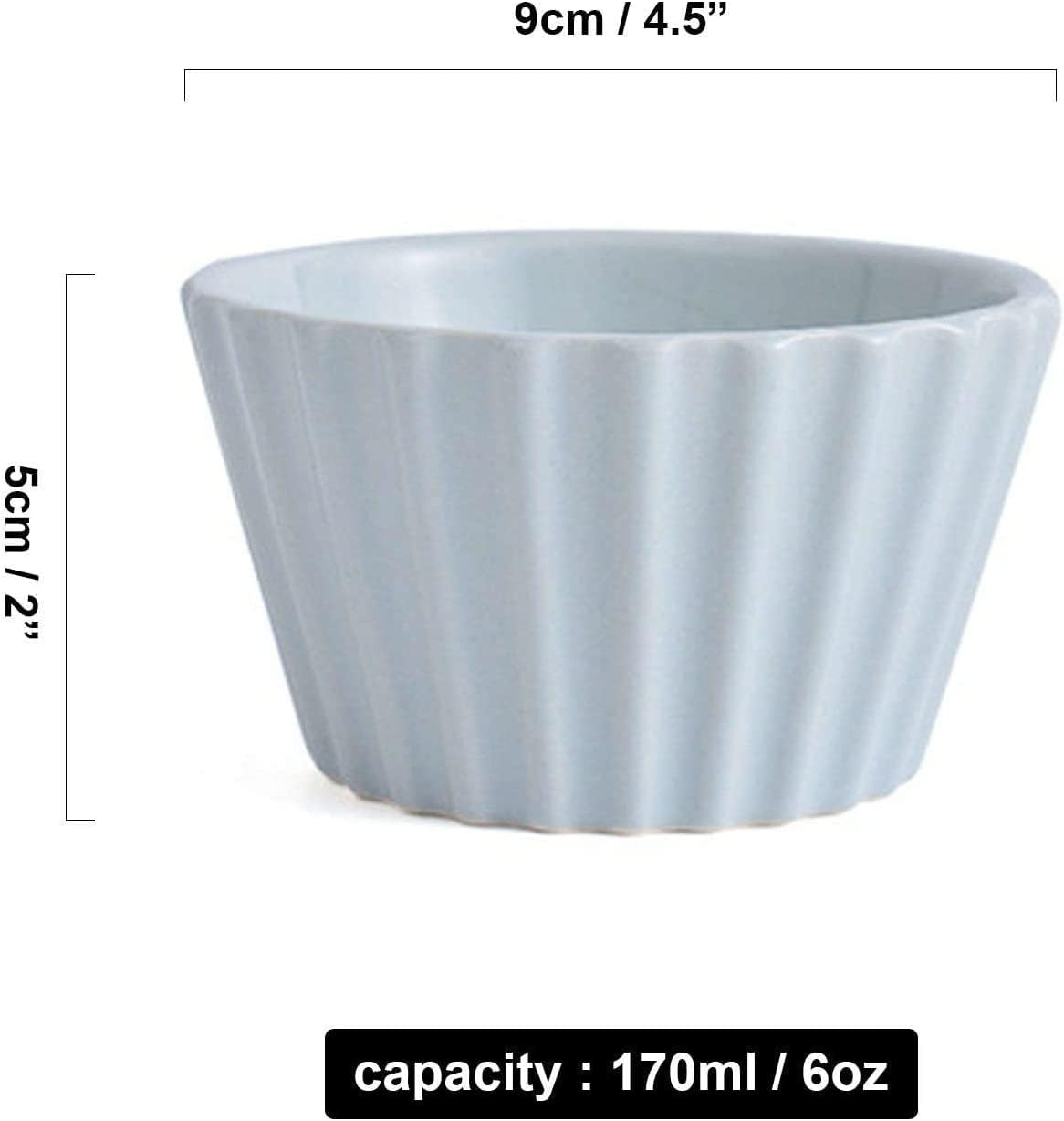 Bol à soupe, bol à riz, bol à déjeuner, ensemble de ramequins, 170 ml, ramequins à crème brûlée, plats à soufflé allant au four, ramequins à soufflé, ramequins for friteuse à air-rouge-lot de 8 ( Colo