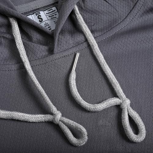 Men's Short Sleeve Hoodies Workout Gym Quick Dry Hooded T-Shirts With Drawstring Running Sweatshirts4