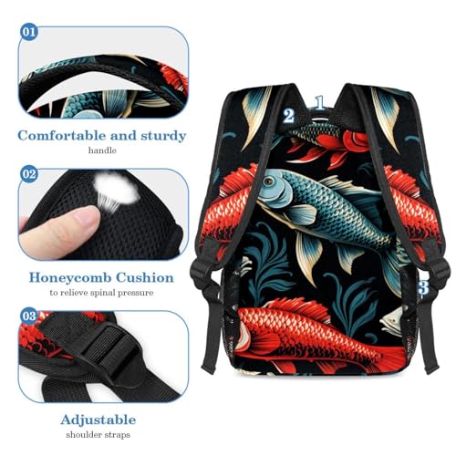 Cartable poisson 51 combo sac à dos large et trousse à crayons originale