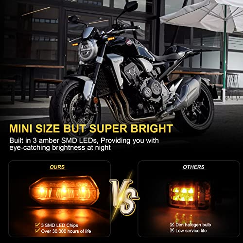 Chcshh 4Pcs Motorcycle Turn Signals 12V Universal Front Rear Blinker Turn Signal Led Lights Super Bright Amber Lamp For Motorcycle Motorbike Scooter Off Road Quad Cruiser #TOP1