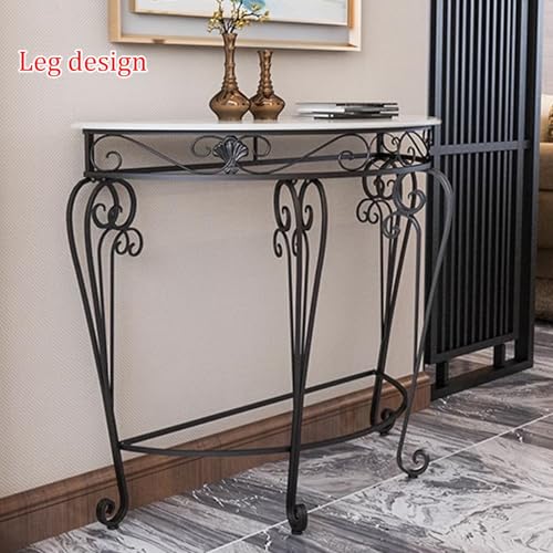Mesa de pasillo contra la pared dorada de metal de 70 cm 2
