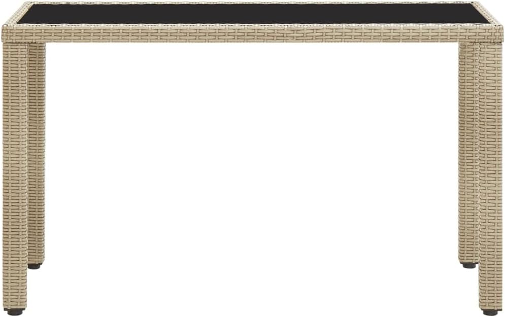 Stylish Rustic Patio Dining Table, Sturdy Patio Table with Steel Frame, Weather Resistant Coffee Table for Backyard or Living Room, Patio Table Gray 48.4"x23.6"x29.1" Poly Rattan