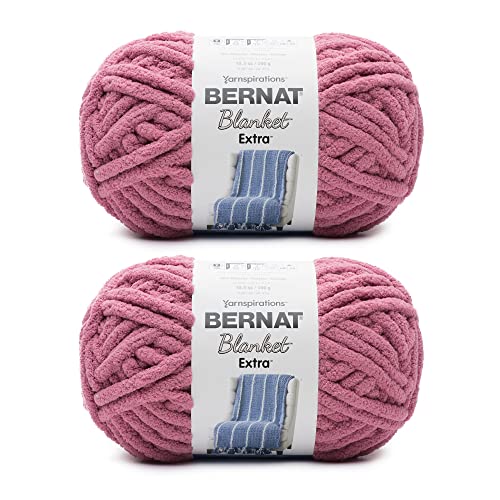 Image of Bernat Blanket Extra - Chunky Yarn for Hand Knitting, Crochet, Crafts & Amigurumi - #7 Jumbo - 21oz /600g - 194 Yards - Burnt Rose - (2 Pack)