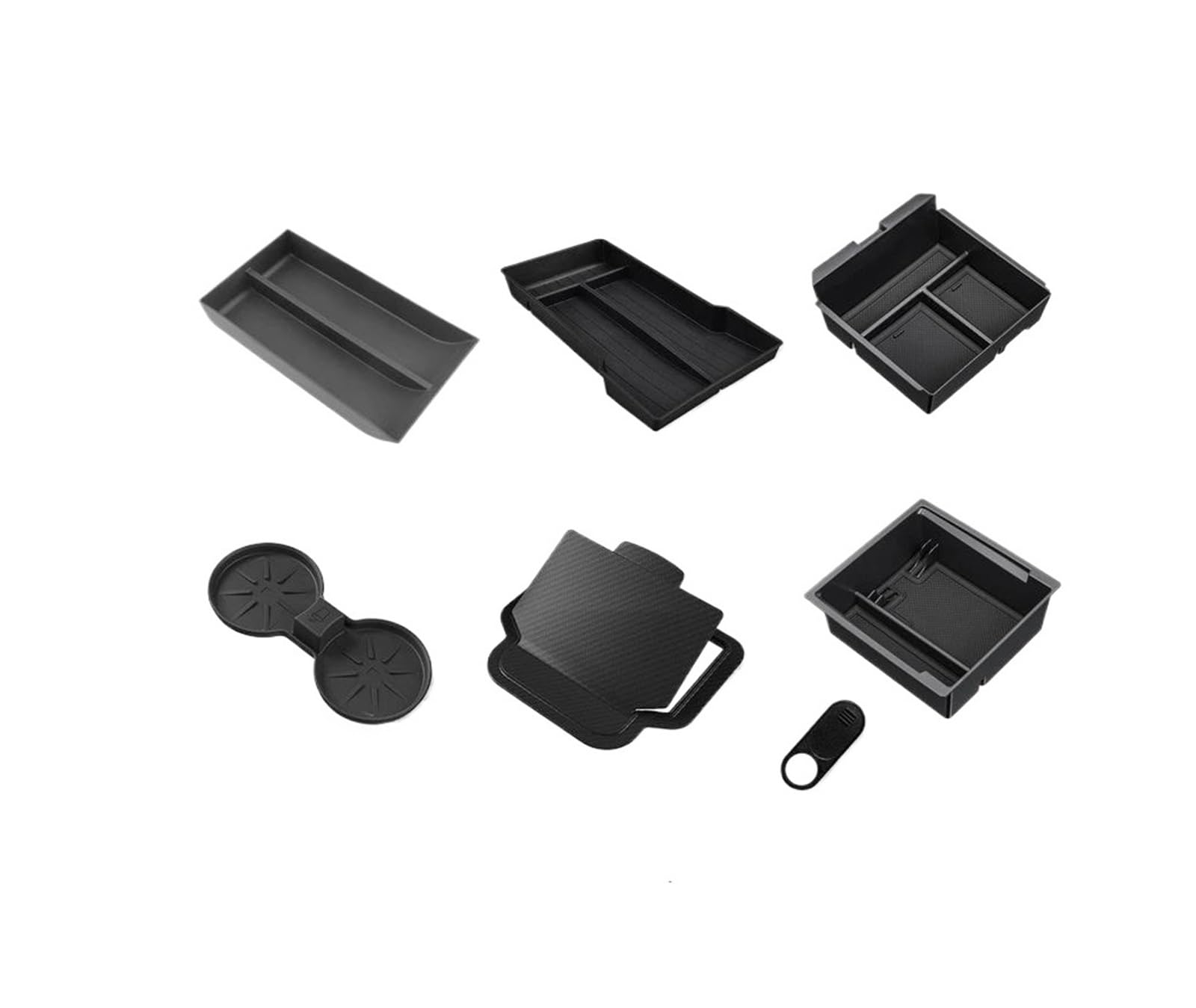 TOPOLVLCKC Armrest Storage Box For Tesla Model Y Juniper YL Center Console Armrest Storage Box Set Non-Slip Cup Pads Organizer Trays Car Interior Accessories (MY Juniper YL type1)