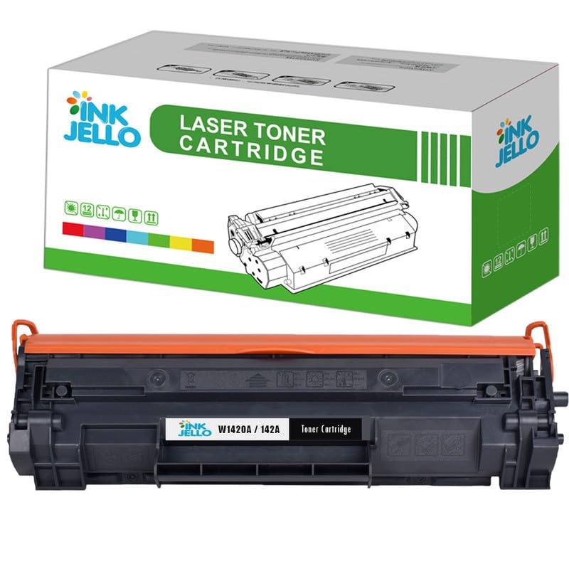 Inkjello W1420A 142A Compatible Toner Cartridge WITH CHIP For HP LaserJet MFP M139w MFP M140w MFP M110w Printers Black (1 Pack)