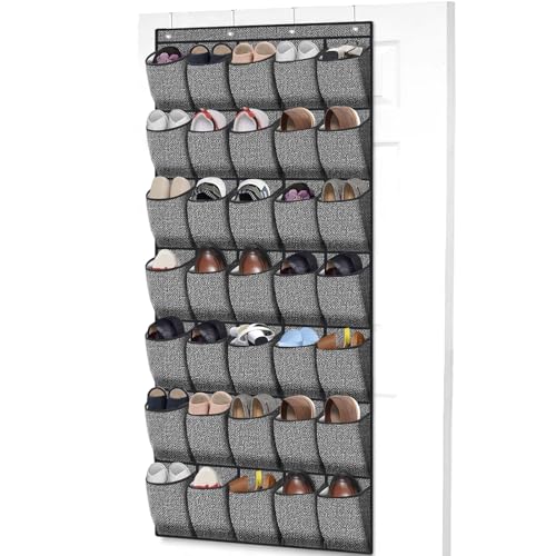 Catálogo de Zapateras colgantes - los más vendidos. 45 homyfort Organizador de zapatos con 35 bolsillos sobre la puerta, estante para zapatos de puerta colgante para clóset, soporte grande para almacenamiento de zapatos, organizador...