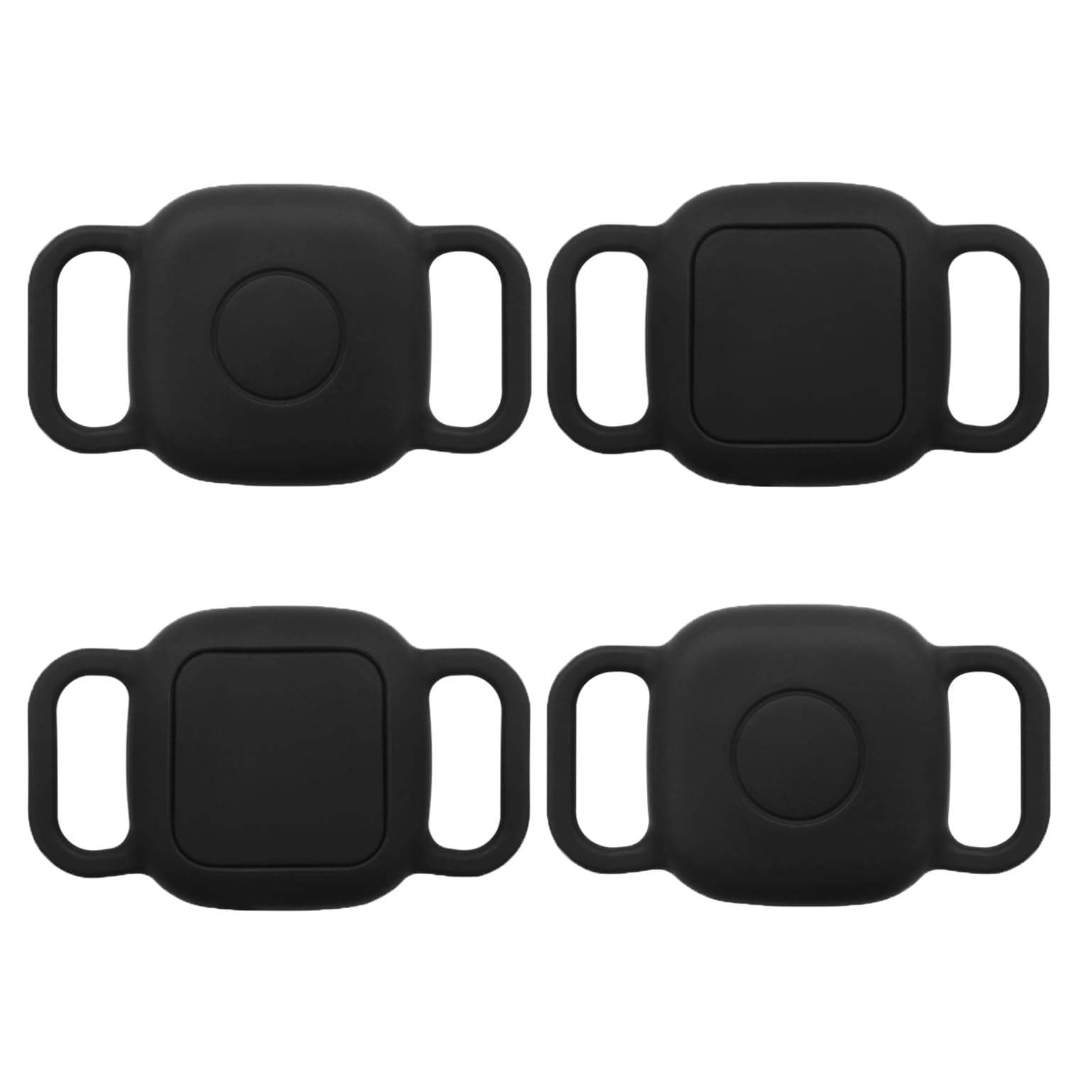VAEKNVG 4PCS Waterproof Dog Collar Holder for Tile Mate 2024/ Mate 2022 Tracker, Soft Silicone Skin Cover Shock-Absorbing Protective Cover for Dog, Cat, Pets Necklace (4 Packs Black)