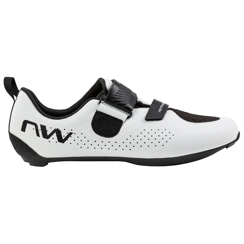 Northwave Tribute Zapatillas Triatlón Unisex – Suela Morph, Velcro Doble, Transpirables, Ajuste Rápido, Blanco Negro