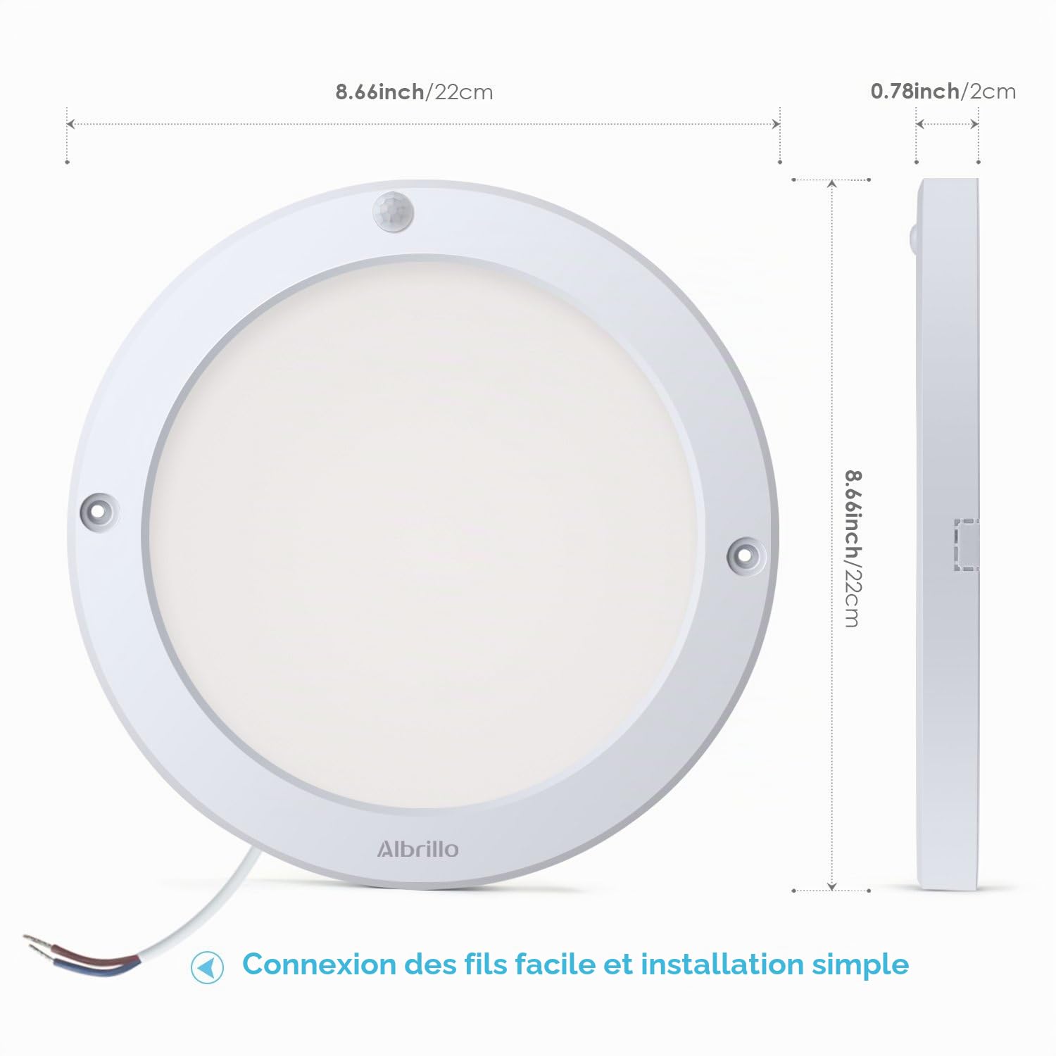 Plafonnier LED 18W, Eclairage Rond, Lampe de plafond, Blanc Chaud 4000K, Equivalent à Lampe incandescent 130W, 1300lm, parfait pour salon, couloir, salle de bain, cuisine etc.