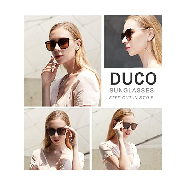 DUCO Retro Round Sunglasses for Women Vintage Polarized Mirrored Sun Glasses Lightweight Metal Frame UV400 Protection W016, 06-tortoise Brown, common - Image 4