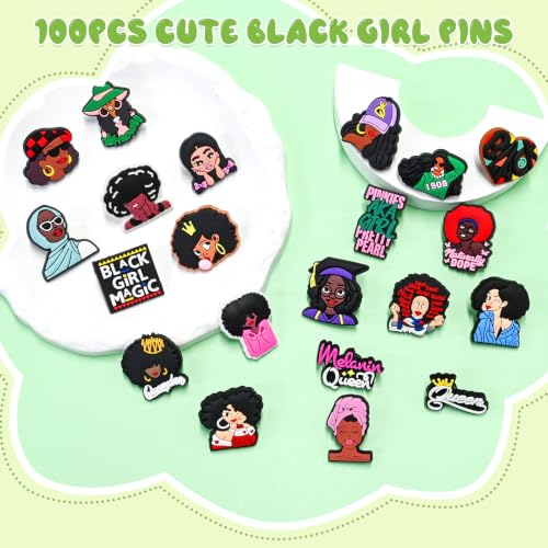 Image of Cute Pins for Backpacks,20-150Pcs Cute Black Girl Fun Black History Month Lapel Pin Brooch Pin Set DIY Decor Accessories gift