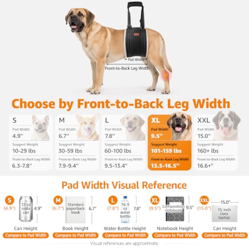Image of LOOBANI Dog Sling for Extra Large Dogs Hind Leg Support Weak Rear Leg Aid