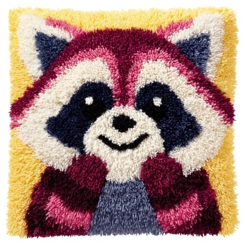 Kit de alfombras con gancho de pestillo de mapache sonriente, un oasis de paz y costura