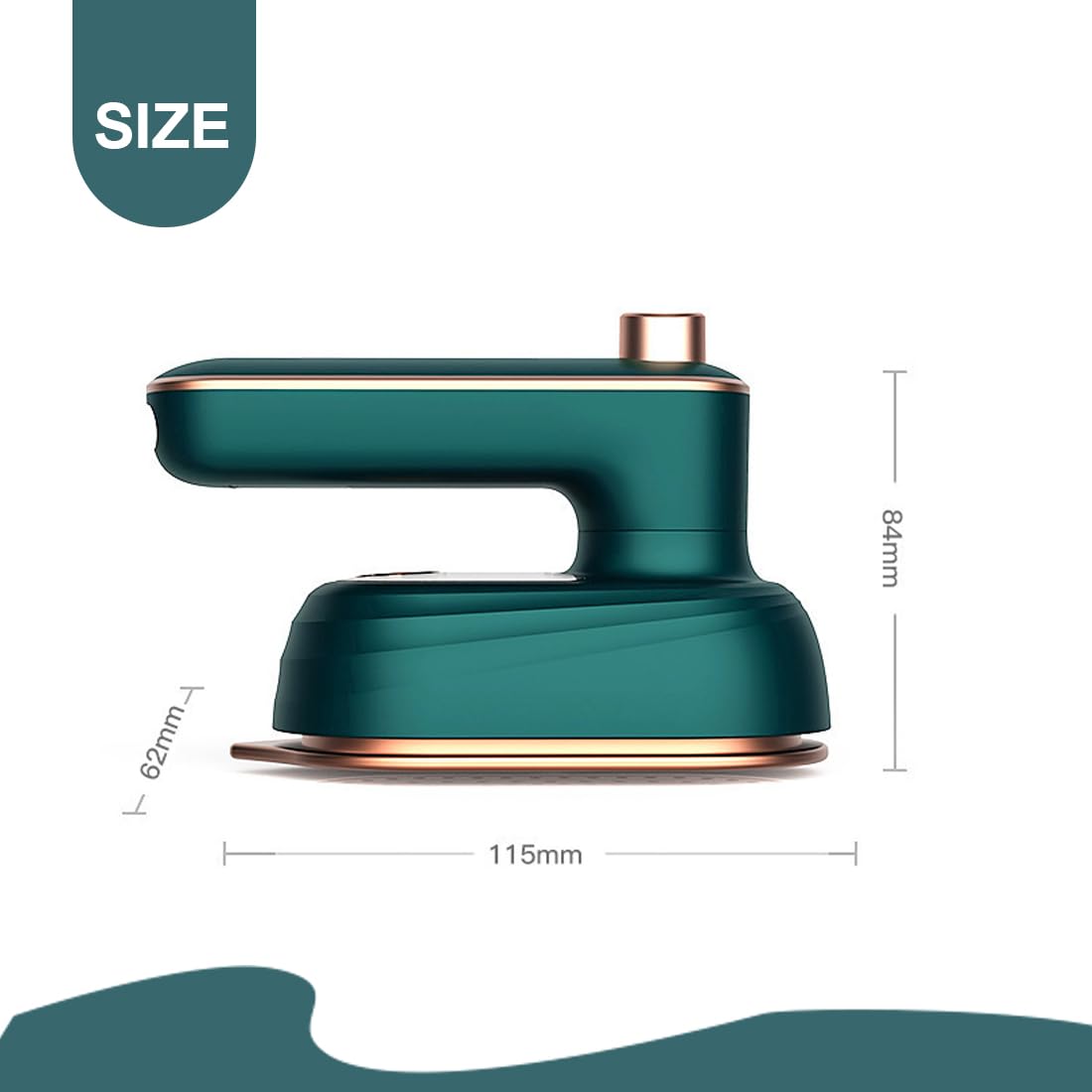 NHQZ Mini ferro da stiro da viaggio pieghevole, pratico ferro da stiro portatile, piccolo generatore di vapore verticale per uso domestico, 25 W.