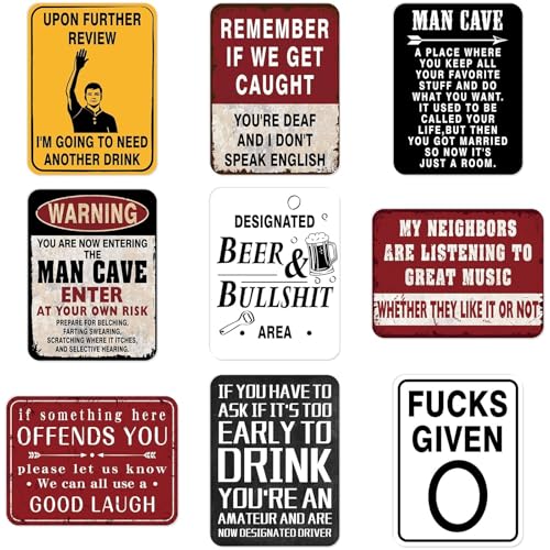 WERNNSAI Man Cave Party Decoration Signs