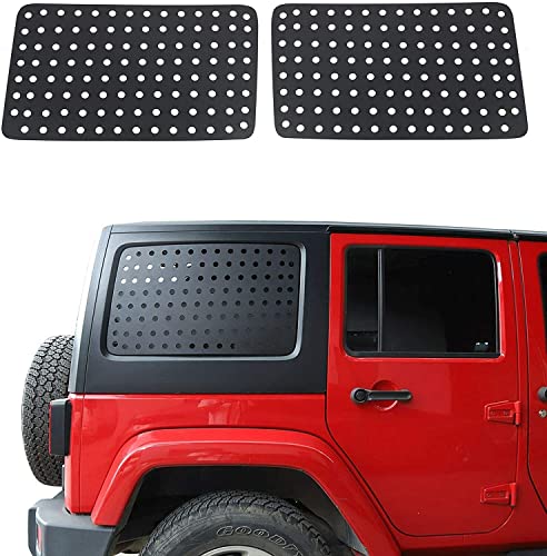 TDHLW Accessoires de Garniture de Panneau de Verre de fenêtre de Porte arrière pour Jeep Wrangler JK JKU 2011-2018 4 Portes