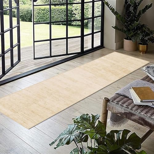 Alfombras para pasillos 50x160cm beige lavables con diseño abstracto y base de goma antideslizante 5