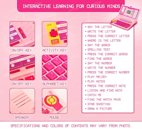 Image of Zest 4 Toyz Educational Laptop for Kids Toy 2 3 4 5 Year Old | 20 Interactive Activities Learning Toy Laptop Alphabet Letter Words Games Mathematics Music Logic Memory Toys for Boys and Girls