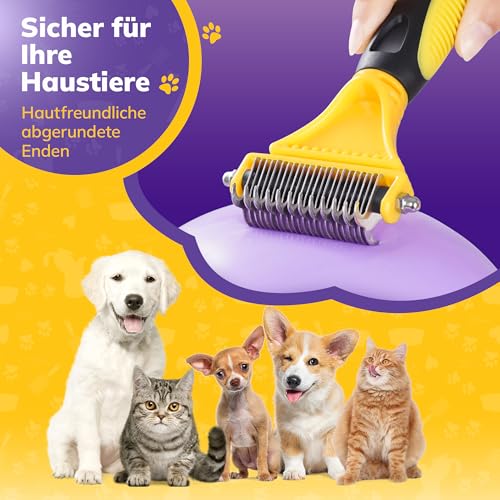 Morpilot Hundebürste Katzenbürste, 12+23 Entfilzungskamm katze Edelstahlkamm Entfernen von unerwünschten Haaren und Entwirren Knoten, Reduziert Haarausfall Um 99% Rake
