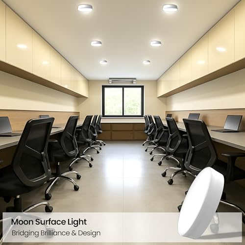 Image of LEDURE 15W Moon Plus Surface 3 in 1 LED Ceiling Light | Round Surface Mount Downlight | Warm, Natural & Cool White | Energy Efficient Indoor Outdoor Lamp | Pack of 2
