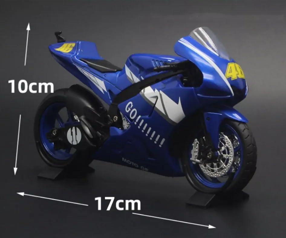 Image of FEXXA Police Motorcycle Toy - Pull Back Motorcycle Toys, Tiny Gift with Music Lighting, Latte Motorcycles Toy for Kids Boys Age 3-8 Year Old [NEW] (1.12 YAHAMA Moto GP Gavin Bike-Blue)