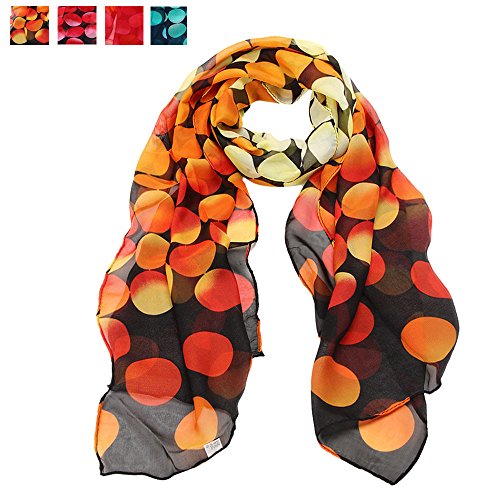 Cold Weather Scarves Chiffon Rectangle Scarves Shawl Scarf Women Dot Kerchief Lady Fashion Warm Neck (Blue, One Size) #TOP2