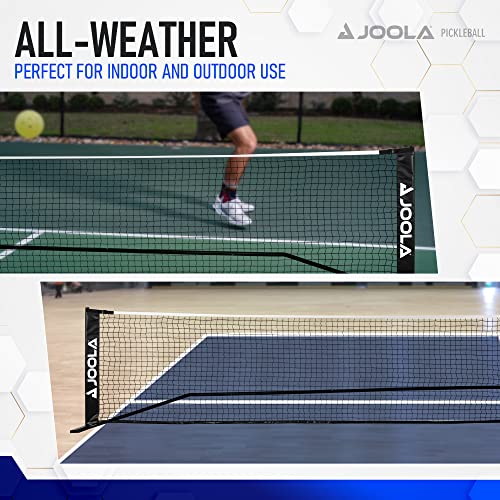 JOOLA Pickleballnetz Elemental Pickleball Net mit Stahlrahmen, Strapazierfähiges PPVC-Netz, Outdoor/Indoor, inkl. Tragetasche 9 kg, Schwarz 670 cm x 91,44 cm