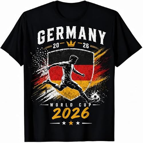 Image of Germany 2026 World Cup Football Fan Kids Womens Mens T Shirt 7-8 Black
