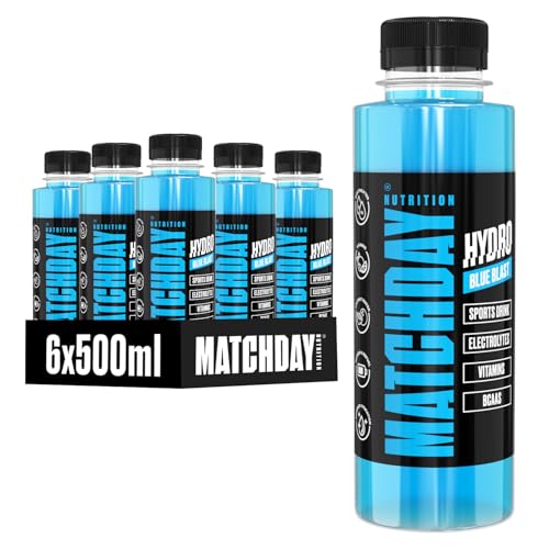 Matchday Nutrition Blue Blast – Regenerationsgetränk für Sportler, Elektrolyt-Drink mit Vitaminen & Mineralstoffen – 6 x 500 ml Flaschen – Zuckerarm & erfrischend Matchday Nutrition Blue Blast – Regenerationsgetränk für Sportler, Elektrolyt-Drink mit Vitaminen & Mineralstoffen – 6 x 500 ml Flaschen – Zuckerarm & erfrischend