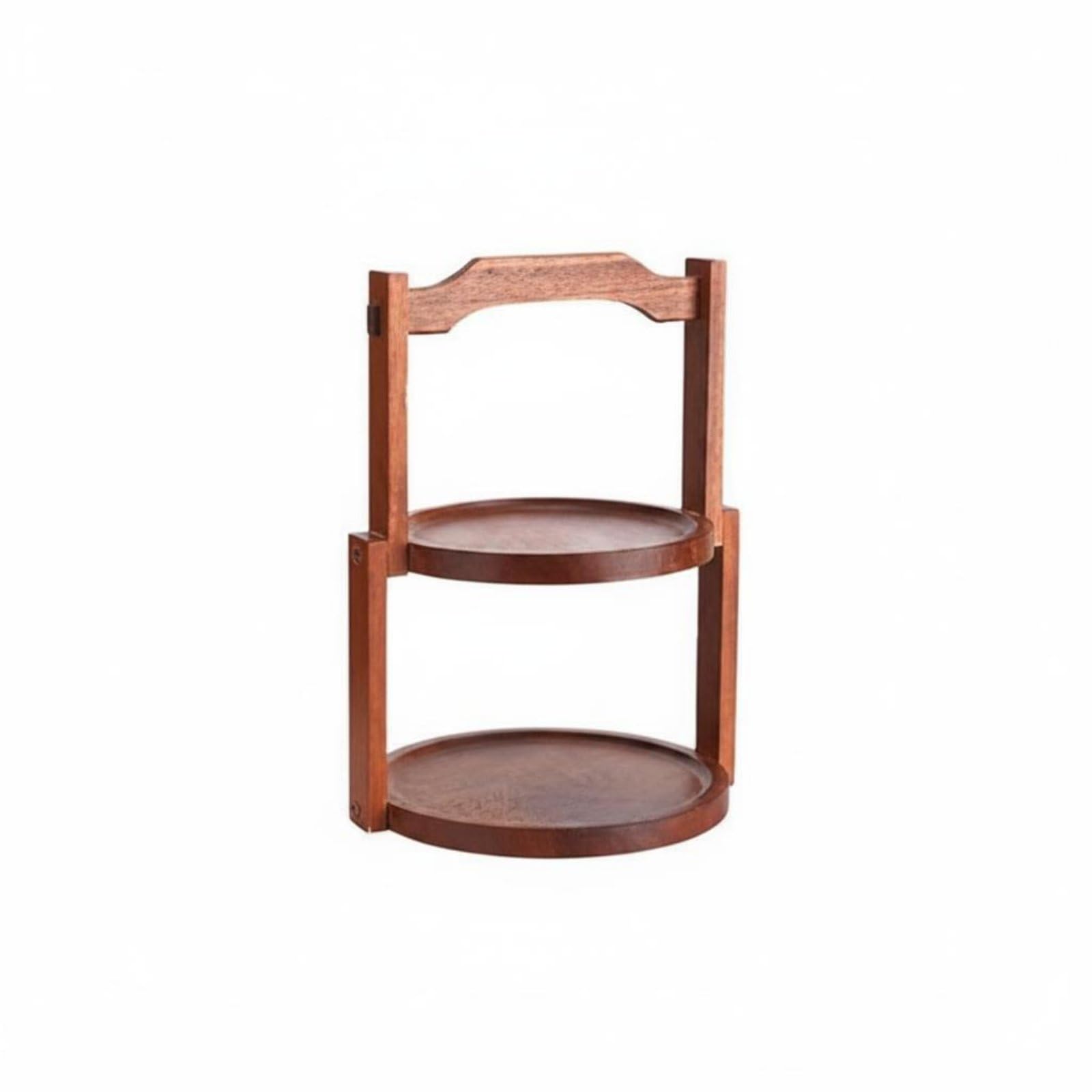 Alzatina in Legno Multi-Livello Supporto Dessert Stand Livelli Manico Superiore Vassoio Buffet Dolci per Festa, Tè Pomeridiano