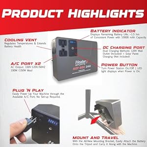 Heater Sports Hot Box 240 Portable Power Supply to Supply Power to Select Pitching Machines for Up to 1.5 Hours Run Time Heater Sports Hot Box 240 Portable Power Supply to Supply Power to Select Pitching Machines for Up to 15 Hours Run Time