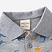 Boys' Tops Toddler Baby Boys Short Sleeve Polo T-Shirt Cute Cartoon Dinosaur Print Tops Button Baby Boy Clothes Shacket (US, Age, 18 Months, 24 Months, Grey)