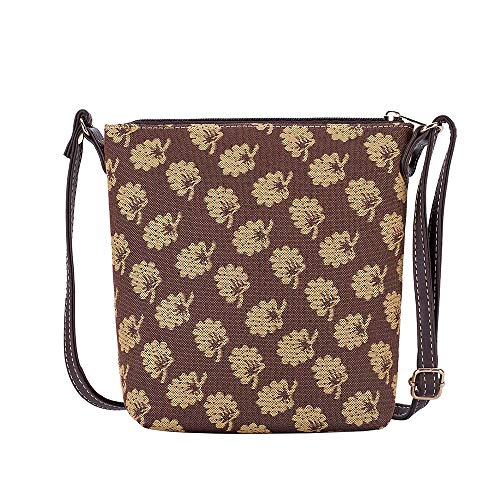 Signare Tapestry Small Crossbody Bag Sling Bag for Women with Jane Austen Design (SLING-AUST)