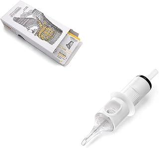 Juego de 20 agujas desechables de cartucho de tatuaje de color blanco, agujas de tatuaje desechables, para máquina de pluma de tatuaje (1209RS)