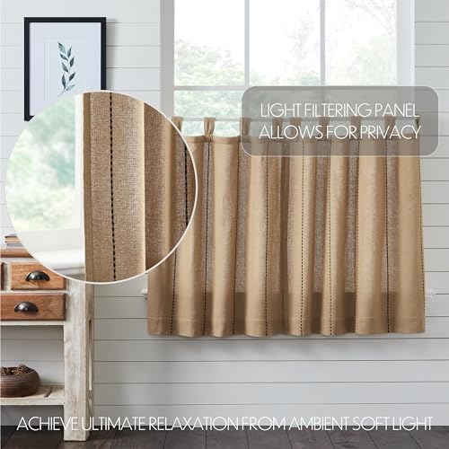 VHC-Brands-Stitched-Burlap-Curtain-Tier-Natural-36×36-Set-of-3 VHC Brands Stitched Burlap Curtain Tier Natural 36×36 Set of 3