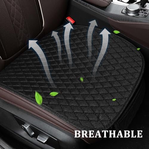 Colexy 2 Stück Universal Sitzauflagen Vordersitze 51 * 50 cm Sitzkissen Auto Vordersitze rutschfest Sitzauflagen Auto Sitzaufleger Anti Rutsch Autositzschoner Atmungsaktiv Sitzauflage (Schwarz)