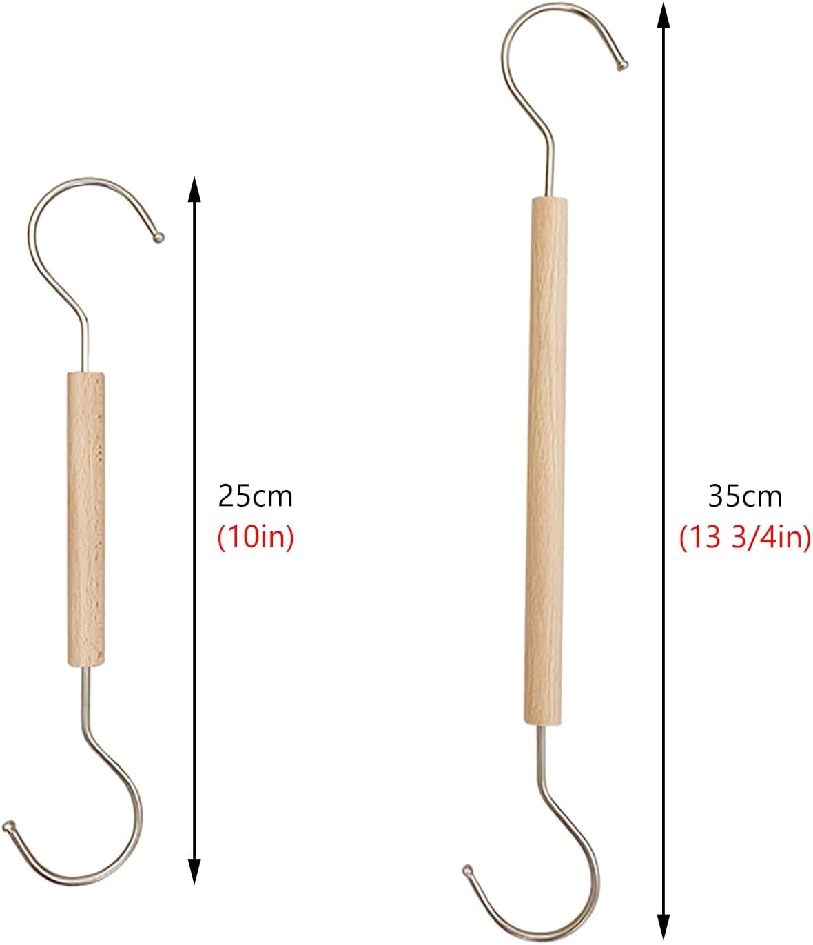 Solid Wood Loop Hanger Storage Hooks/Clamps, Multifunctional Scarf Ribbon Clothing Organizer Display Set, for Neckties Shawls Scarves Pashminas (Color : 5Pcs-Style 2, Size : Small)