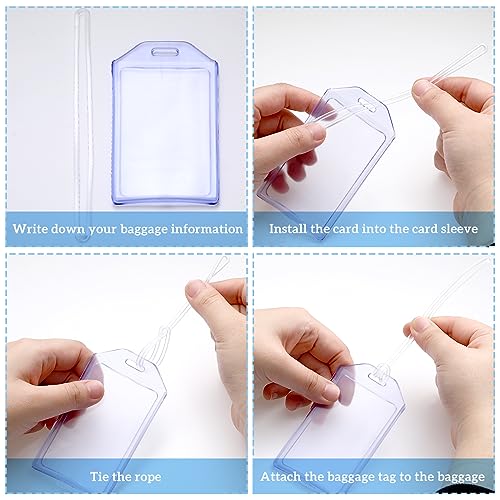 Clear Cruise Luggage Tags with Loops Heavy Duty PVC Tag Suitcases Identification ID Card with Business Card Insert3