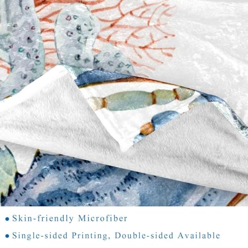 Couverture lit et sofa douce légère en microfibre plaid imprimé marin 150x200 - 3